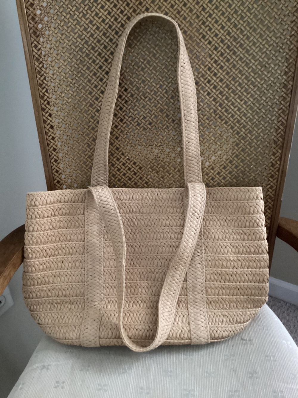 beautiful lined straw tote purse